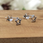 Pretty Star Of David Stud Earring Geometric Star Birthday Gift Lovely 925 Sterling Silver