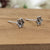 Silver Oxidised Classic Flower Stud Earring Silver Flower Stud Earring Floral Jewelry Handmade Pushback Stud 925 Sterling Gift For Baby Girl