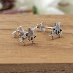 925 Sterling Silver Star Trio Stud Earring Celestial Jewelery Delicate and Stylish Geometric Star Symbol