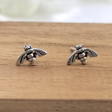 925 Silver Tiny Little Bee Stud Earrings Bumble Bee Jewelry Bee Lover Gift Insect Earring Handmade Gift for Baby Girl Stud with Pushback