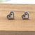 Cute Little Heart Outline Stud Heart Unisex Heart Shape Earring Stud Little Ear Stud Minimalist Handmade Stud Pushback Solid Silver 925