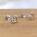 Cute Little Heart Outline Stud Heart Unisex Heart Shape Earring Stud Little Ear Stud Minimalist Handmade Stud Pushback Solid Silver 925