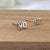 NO Word Script Symbol Earring Letter Stud Earring Alphabet Earring Handmade Gift Stud with Pushback 925 Sterling Silver Cute Gift