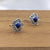 Silver Oxidised Vintage Blue Flower Stud Earring Beautifull Flower Earring Floral Jewelry Handmade Pushback Stud 925 Sterling Silver Gift