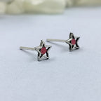Pretty Star Of David Stud Earring Geometric Star Birthday Gift Lovely Minimalist Handmade Studs with Pushback 925 Sterling Silver
