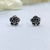 Silver Oxidised Rose Stud Earrings Oxidized Flower Earring Floral Jewelry Minimalist Handmade Pushback Stud 925 Sterling Lovely Gift for Her