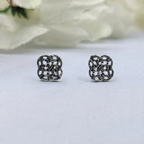 Celtic Knot Silver Earrings Celestial Jewellery for Prom Part Gift For Graduation Good Luck Stud with Pushback Solid 925