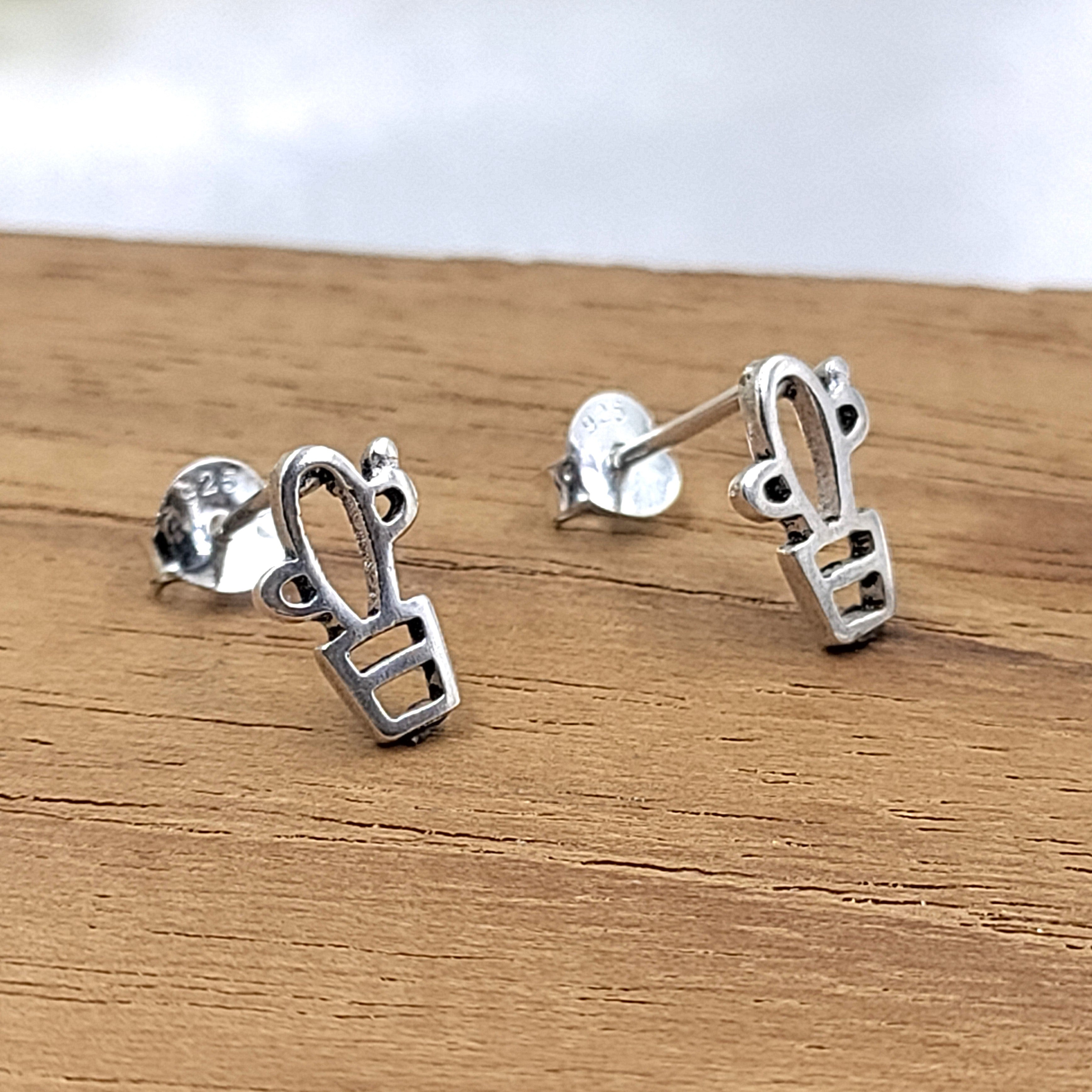 Toy Stud Earrings Silver Rocket Symbol Studs Earrings Stud Minimalist Handmade Gift Studs with Pushback 925 Sterling Silver Cute Gift