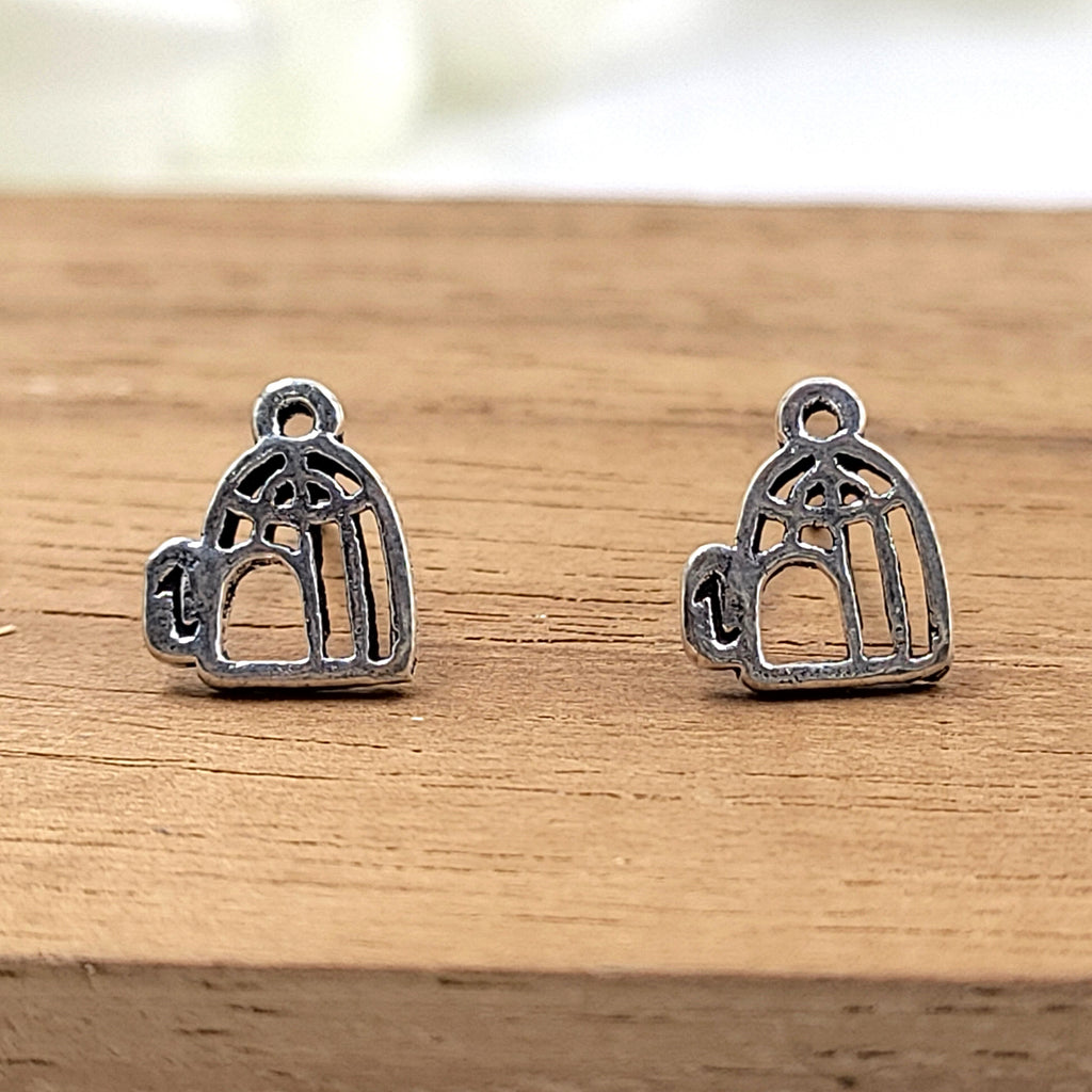 Bird Cage Earrings Silver Antique Studs Earrings Chraming Stud 925 Sterling Silver Cute Gift