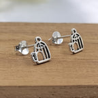 Bird Cage Earrings Silver Antique Studs Earrings Chraming Stud 925 Sterling Silver Cute Gift