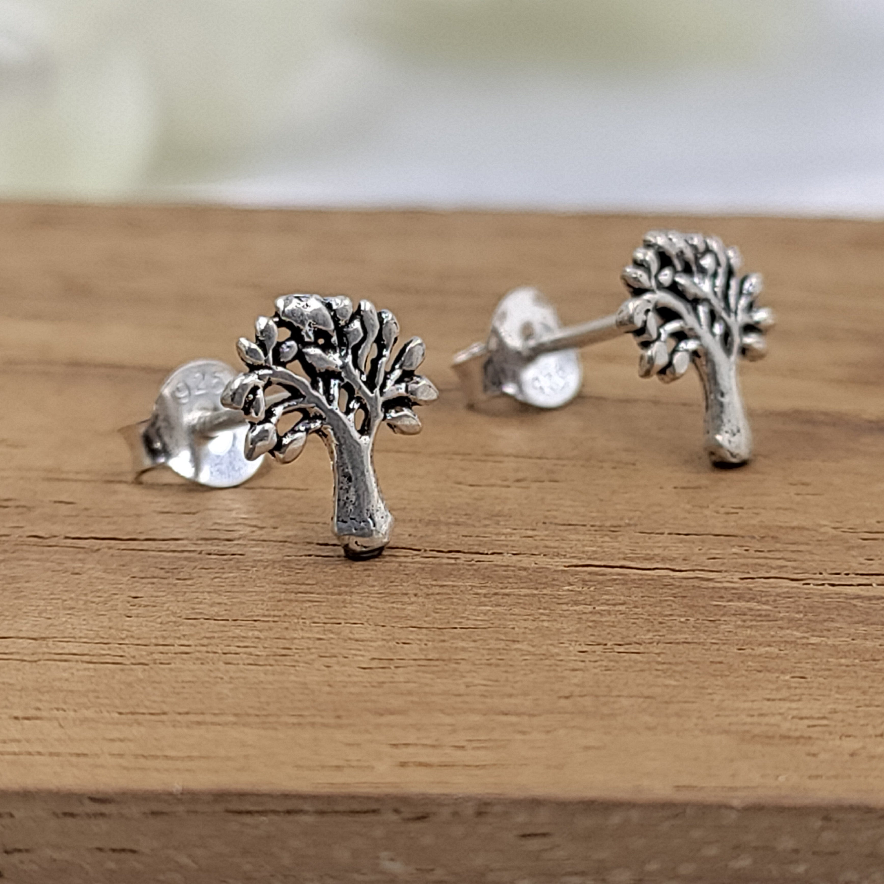 925 Silver Tree of Life Earrings Family Tree Jewelry Boho Stud Earring Nature Dainty Good Luck Earrings Handmade Minimal Studs Pushback