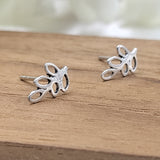 Silver Tree Branch Stud Earring Gift for Naure Lover Minimalist Handmade Gift Stud with Pushback 925 Sterling Silver