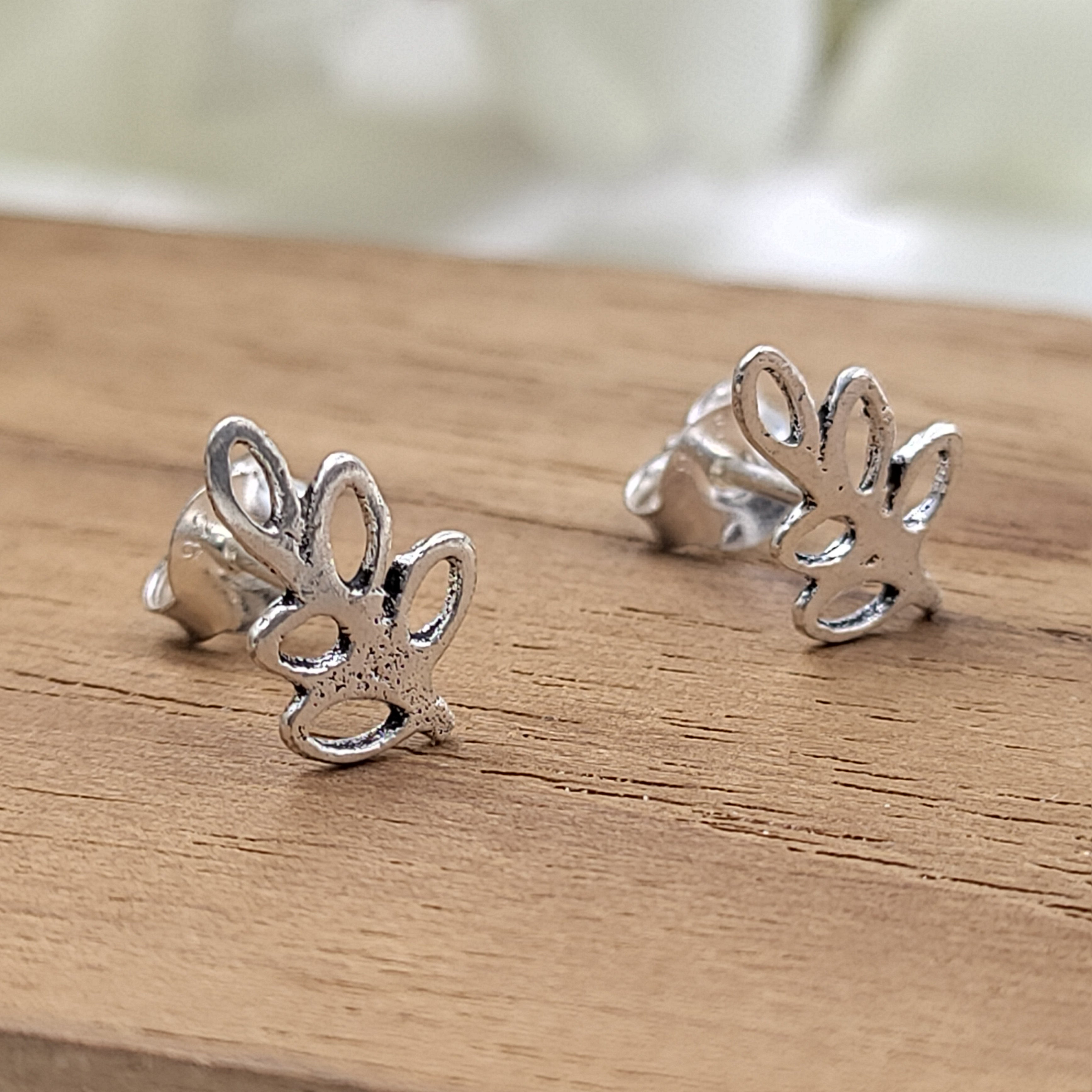 Silver Tree Branch Stud Earring Gift for Naure Lover Minimalist Handmade Gift Stud with Pushback 925 Sterling Silver