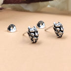 Dragon Head Earring Antique Silver Devil Stud Minimalist Handmade Gift Stud with Pushback 925 Sterling Silver Cool Gift Ideas Helloween