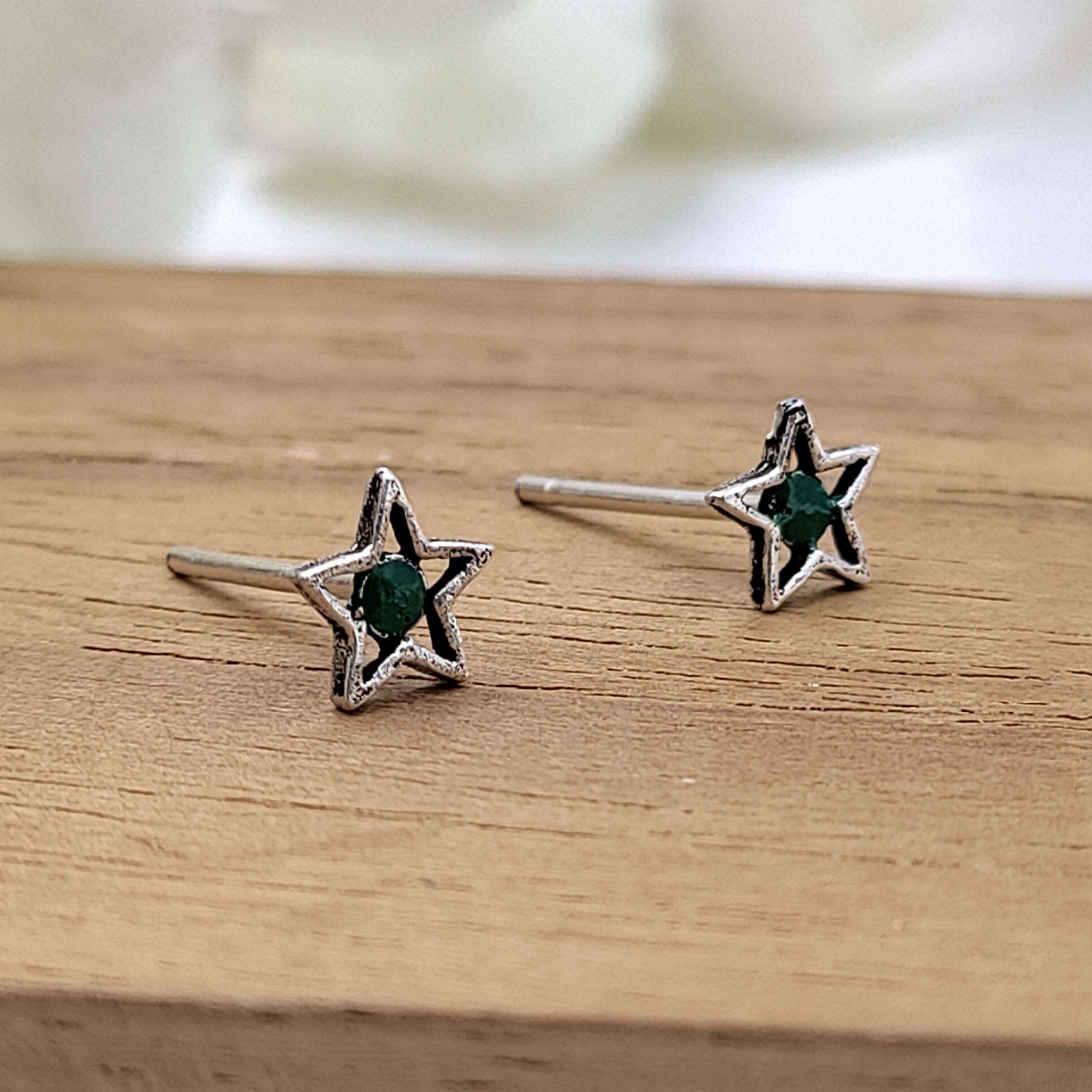 Pretty Star Of David Stud Earring Geometric Star Birthday Gift Lovely Minimalist Handmade Studs with Pushback 925 Sterling Silver