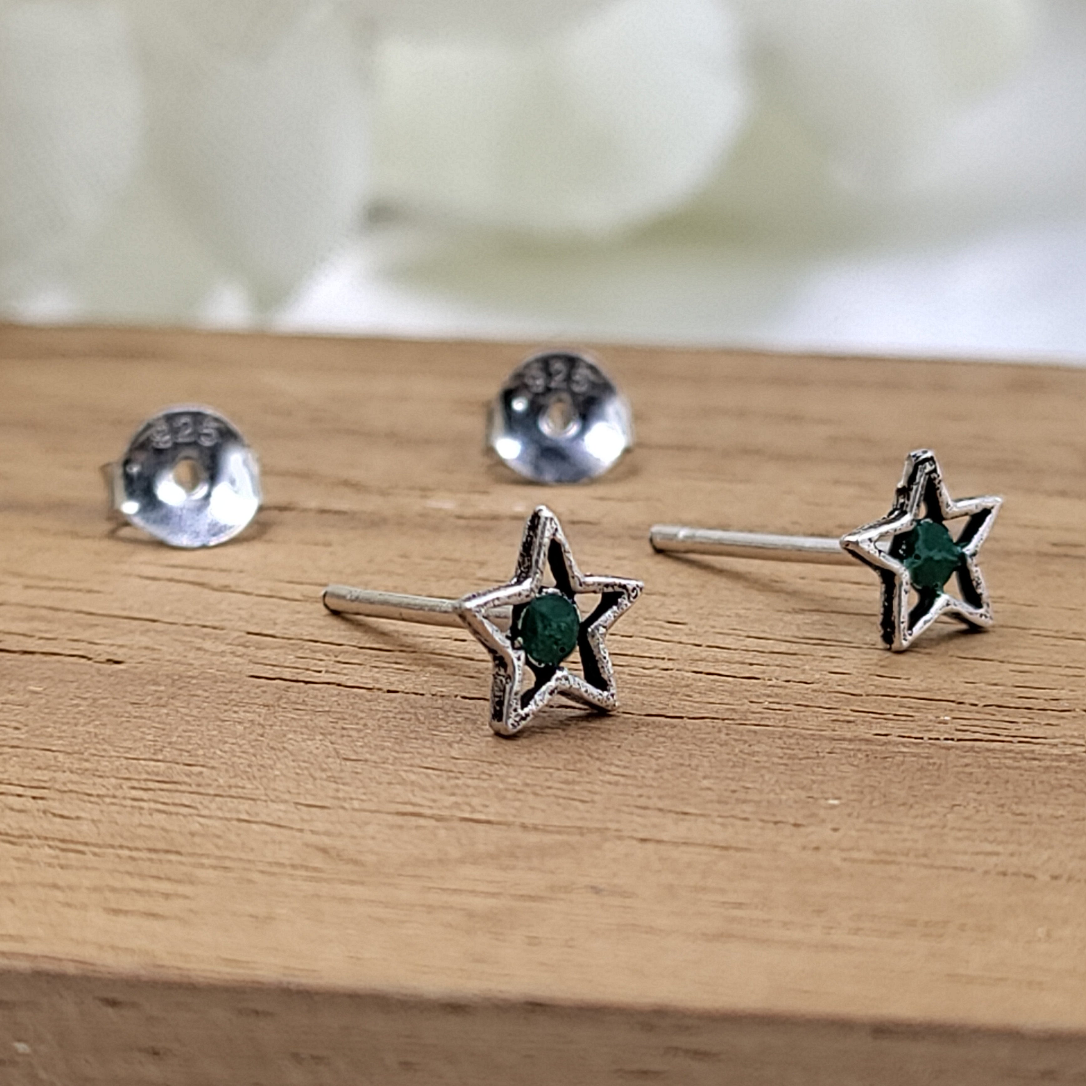 Pretty Star Of David Stud Earring Geometric Star Birthday Gift Lovely Minimalist Handmade Studs with Pushback 925 Sterling Silver