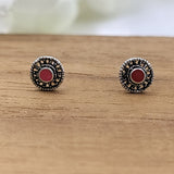 Oxidised Round Stud Tiny Little Round Silver Stud Earrings Vintage Antique Jewel Art Handmade Gift Sterling 925 Gift for Mother Sister Girl