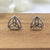 Triquetra Ear Studs Trinity Oxidised Silver Knoted Jewelry Minimalist Handmade Gift Stud with Pushback Sterling 925
