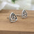 Triquetra Ear Studs Trinity Oxidised Silver Knoted Jewelry Minimalist Handmade Gift Stud with Pushback Sterling 925