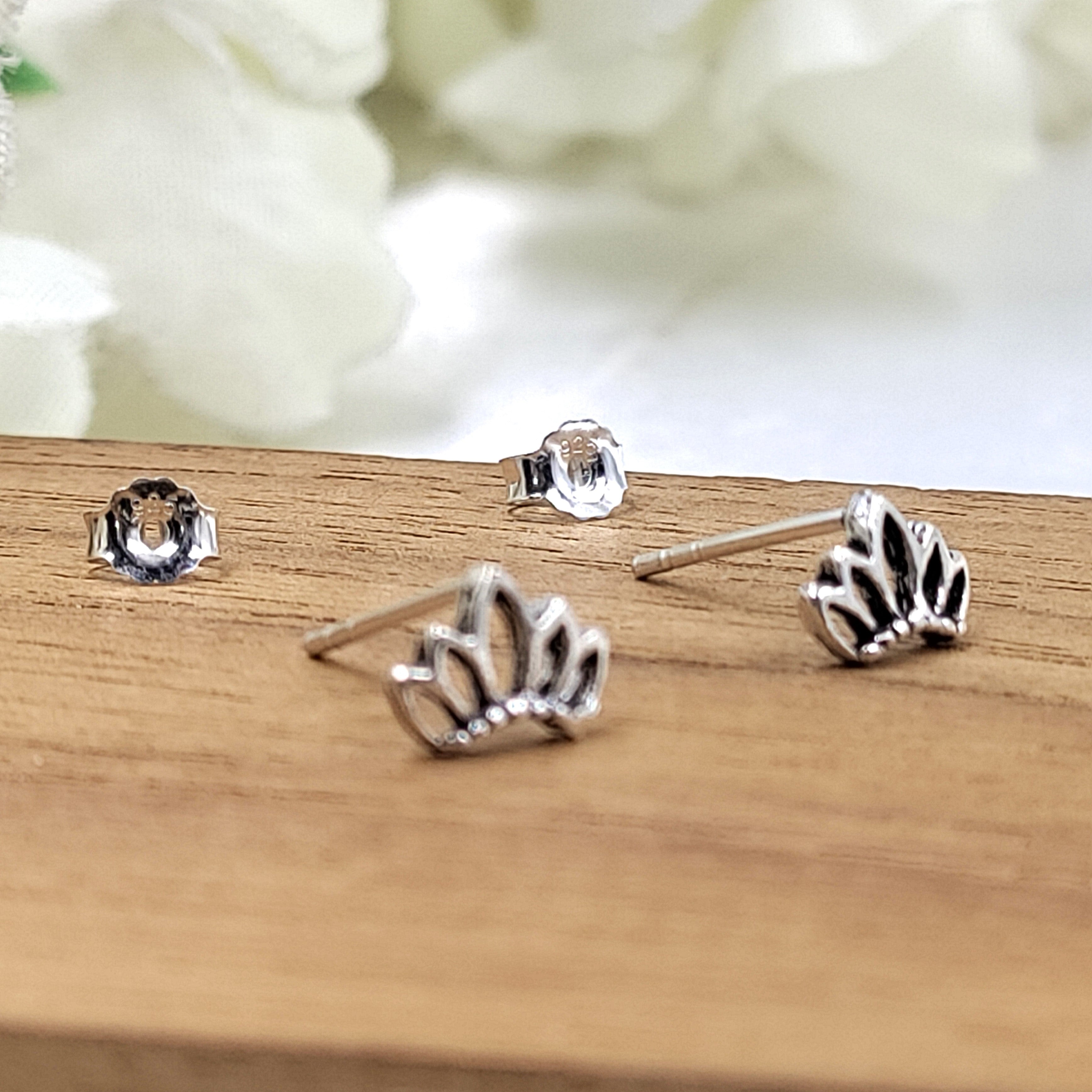 Cute Crown Stud Princess Queen Jewellery Crown Jewelry Minimal Handmade Gift for Prom College Girl Party Studs with Pushback 925 Silver