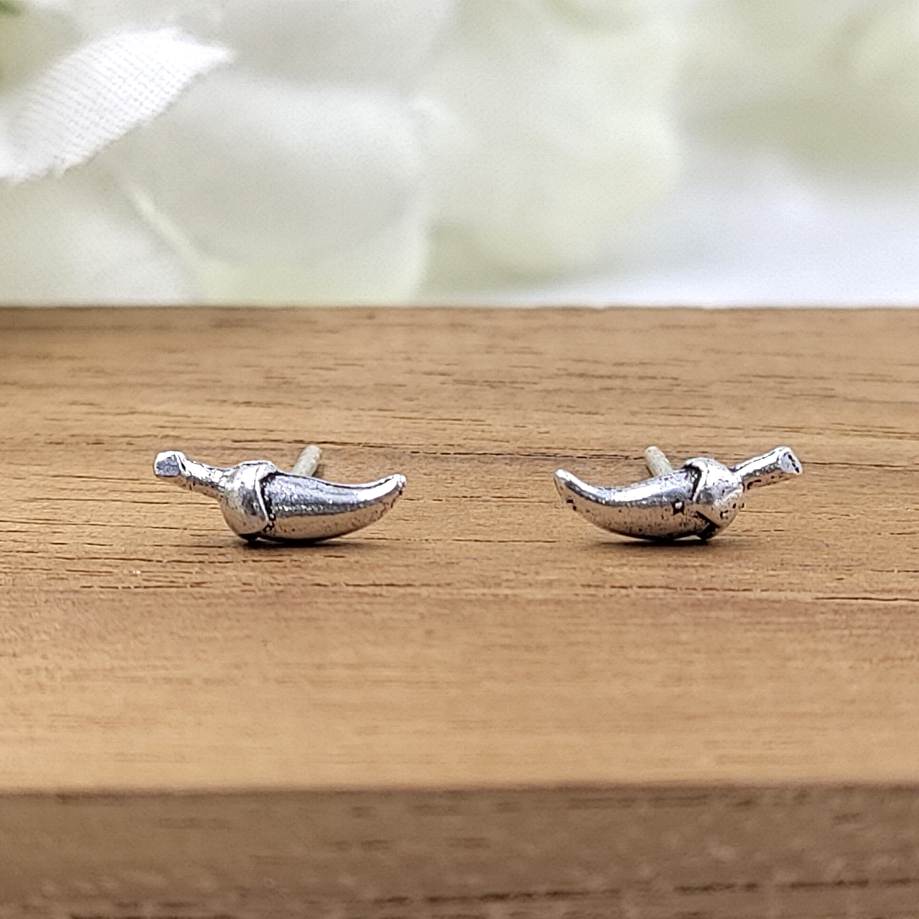 Jalapeno Stud Earrings Chile Pepper Jewelry Nature Gift Foodie Jewelry Earring Handmade Gift Stud with Pushback