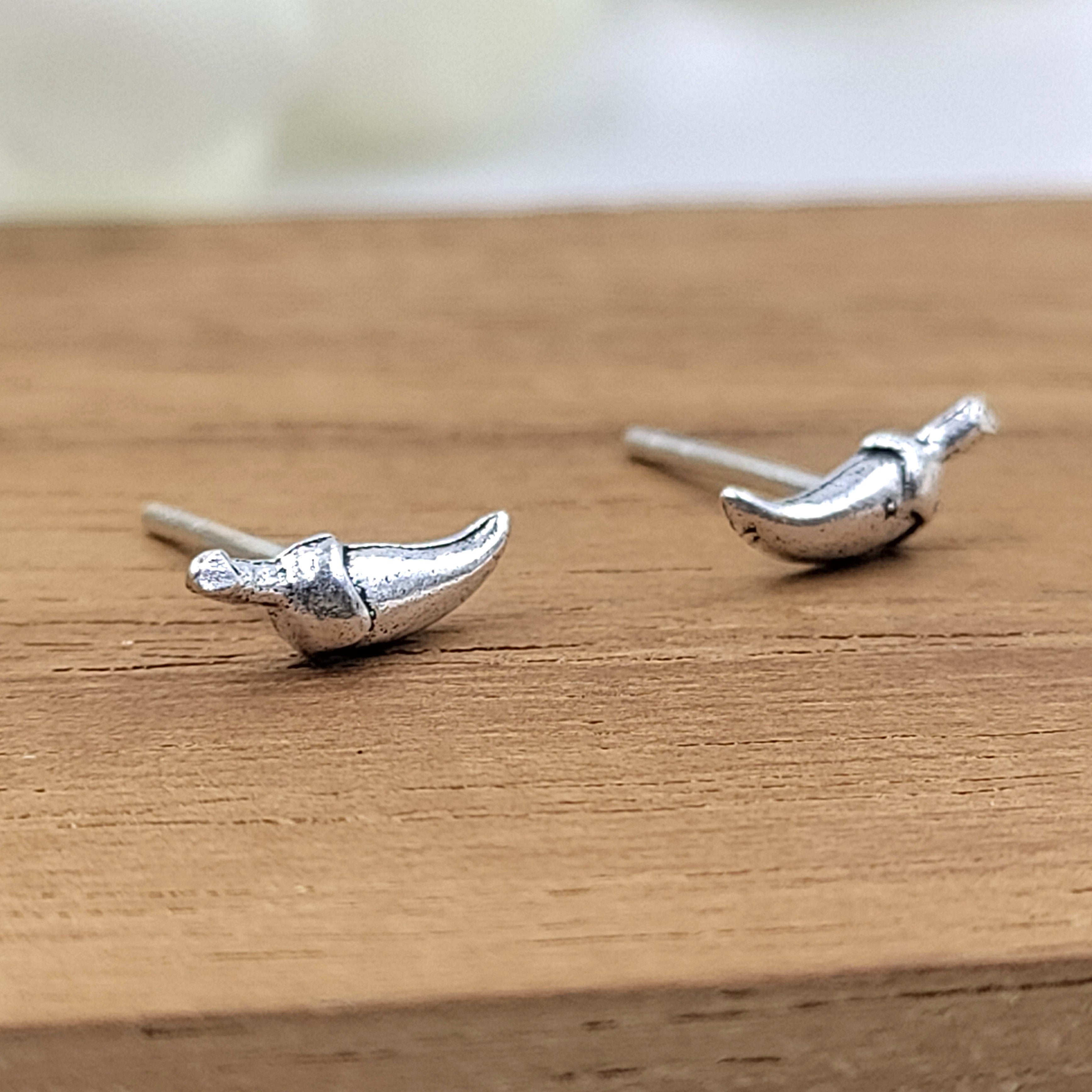 Jalapeno Stud Earrings Chile Pepper Jewelry Nature Gift Foodie Jewelry Earring Handmade Gift Stud with Pushback