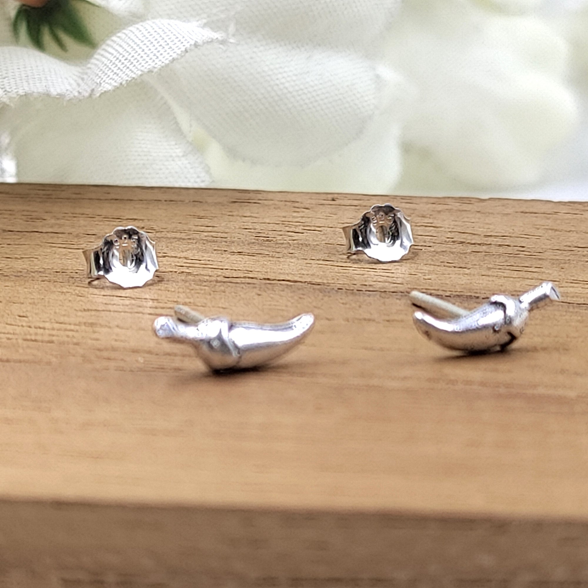 Jalapeno Stud Earrings Chile Pepper Jewelry Nature Gift Foodie Jewelry Earring Handmade Gift Stud with Pushback