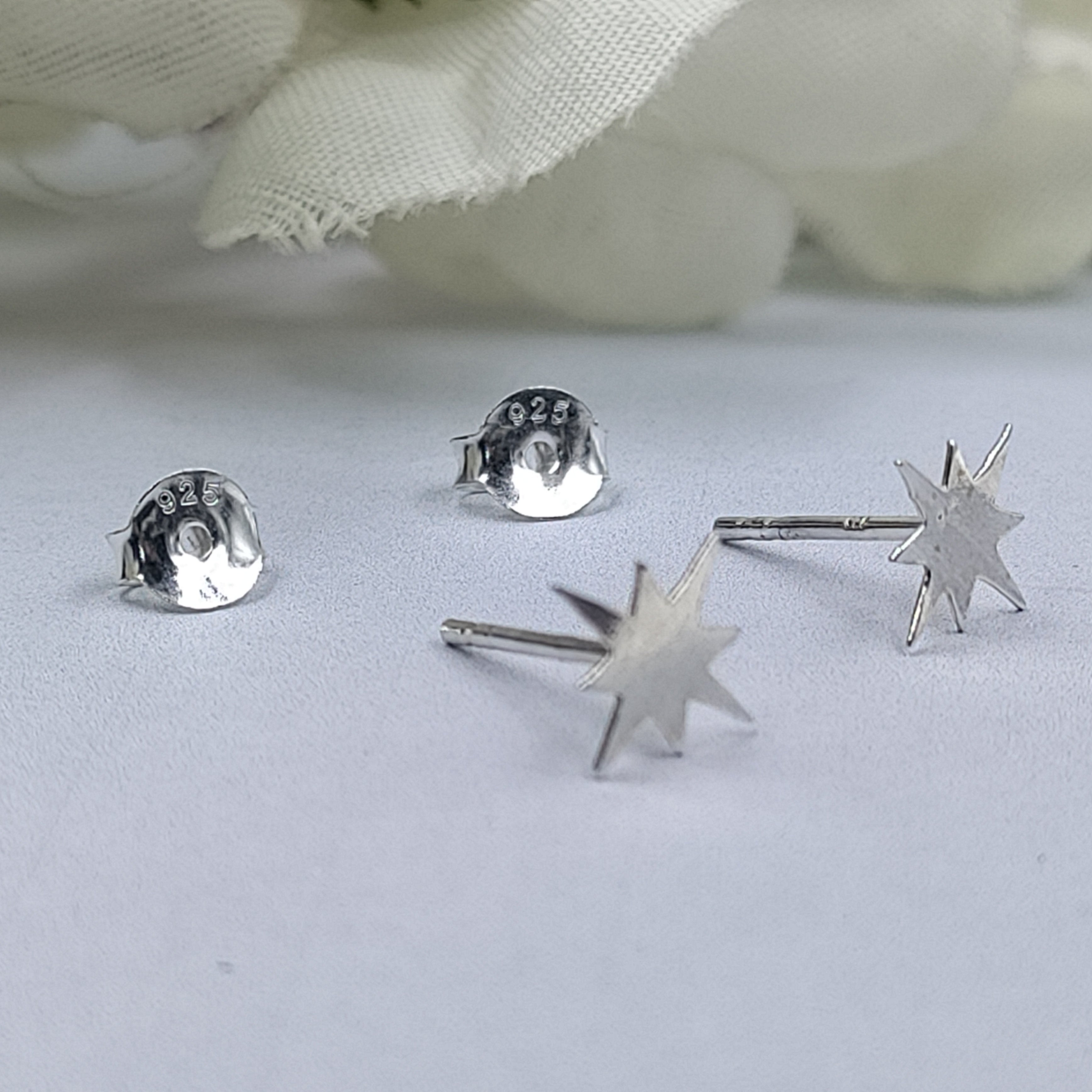 Sterling Silver Pole Star Stud Earring Celestial Jewellery Delicate and Stylish North Star Earrings Minimal Handmade Stud Pushback 925