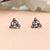 Traingle Knoted Stud Triquetra Ear Studs Trinity Oxidised Silver Jewelry Minimalist Handmade Gift Stud with Pushback Sterling 925