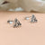 Traingle Knoted Stud Triquetra Ear Studs Trinity Oxidised Silver Jewelry Minimalist Handmade Gift Stud with Pushback Sterling 925