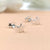 Silver celestial jewelry sterling post handmade star of david earring Crescent Sparkling Stud Minimalist Stud with Pushback Solid 925