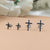 Silver Cross Flathead Back Earring Spritual Gift Minimalist Handmade Baptism gift Stud with Pushback 925 Sterling Free shipping