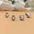 Silver Pearl Round Stud Earrings Silver Oxidised Stud Earrings Vintage Jewel Art Handmade Gift Solid 925 Gift for Mother Sister