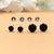 Black Round Stud Earring Silver Stud Earrings 925 Simple Jewelry Enamel Stud Handmade Gift for Black Lover Jwelery for Mother Daughter
