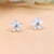 Silver White Stud Earring Cubic Ziriconia Flower Stud Post bridesmaid Floral Earring Handcrafted Gift Stud Pushback Solid 925 Cute Gift