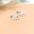 Silver White Stud Earring Cubic Ziriconia Flower Stud Post bridesmaid Floral Earring Handcrafted Gift Stud Pushback Solid 925 Cute Gift