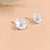 Silver White Stud Earring Cubic Ziriconia Flower Stud bridesmaid Floral Earring Handmade Gift Stud Pushback Solid 925 Gift