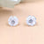 Silver Cubic Ziriconia Flower Stud White Stud Earring bridesmaid Floral Earring Handmade Gift Stud Pushback Solid 925 Gift