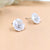 Silver Cubic Ziriconia Flower Stud White Stud Earring bridesmaid Floral Earring Handmade Gift Stud Pushback Solid 925 Gift