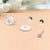 Silver Cubic Ziriconia Flower Stud White Stud Earring bridesmaid Floral Earring Handmade Gift Stud Pushback Solid 925 Gift