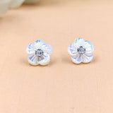 Girls Daisy Flower Stud Earring bridesmaid Floral Earring Handmage Gift Stud Pushback Cute Present for women girl mother Solid 925 Silver