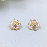 Silver Flower Earring Lily Flower Stud Post Blossom Floral Earring Handcrafted Gift Stud Pushback Solid 925 Cute Gift for Girl Daughter Wife