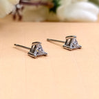 Solitaire Stud Earring Cute Diamond 4 MM CZ Stud Triangle 925 Silver
