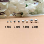 Solid Silver Round Stud Earrings Silver Stud Earrings Classic 925 Silver