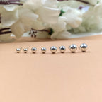 Solid Silver Round Stud Earrings Silver Stud Earrings Classic 925 Silver