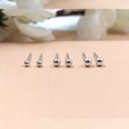 Solid Silver Round Ball Shape Stud Earrings Very tiny Little Stud Earrings Classic Minimal Art Handmade Gift 925 Silver Gift for her