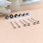 Solid Silver Round Ball Shape Stud Earrings Very tiny Little Stud Earrings Classic Minimal Art Handmade Gift 925 Silver Gift for her