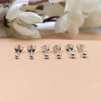 Solid Silver Round Ball Shape Stud Earrings Very tiny Little Stud Earrings Classic Minimal Art Handmade Gift 925 Silver Gift for her