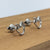Sterling Silver 925 Cartoon Earrings CZ Diamonds Minimalist Handmade Cute Gift Studs with Push back