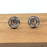Sterling Silver 925 Circle Studs Round Earrings Every Day Wear Unisex CZ Diamonds Minimalist Handmade Gift Studs with Push back